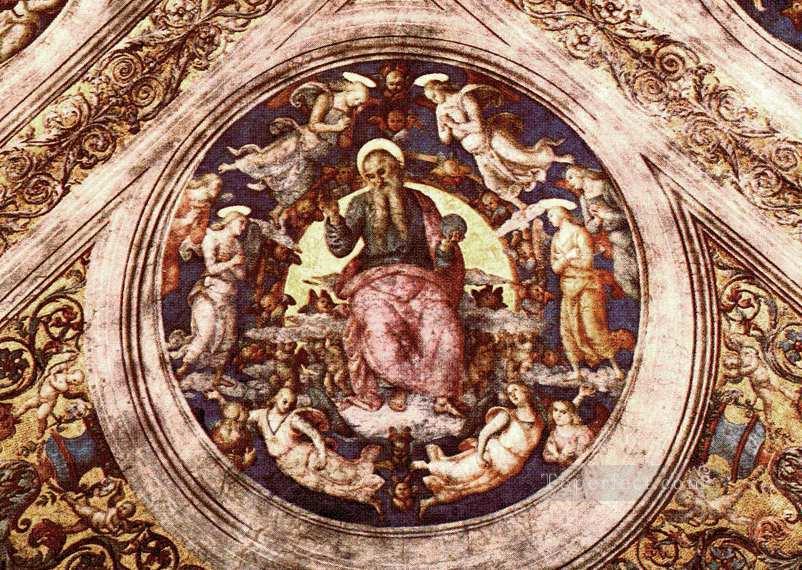 創造主なる神と天使たちのルネサンス ピエトロ・ペルジーノ油絵